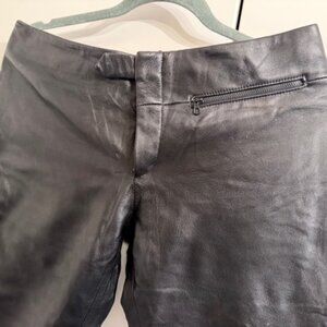 A pair of leather pants by Identify, made in Canada, black, size 8